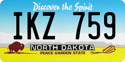 ND license plate IKZ759