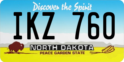 ND license plate IKZ760