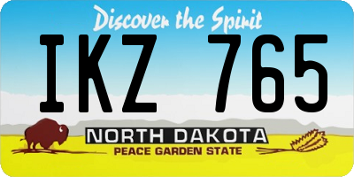 ND license plate IKZ765
