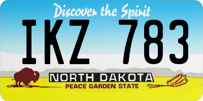 ND license plate IKZ783