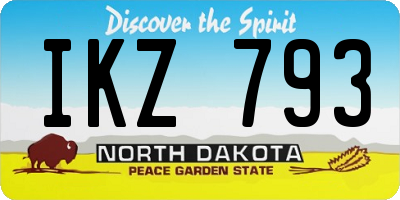 ND license plate IKZ793