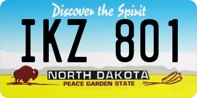 ND license plate IKZ801