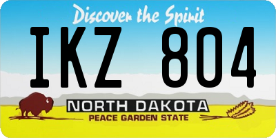 ND license plate IKZ804