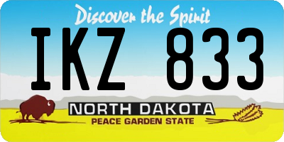 ND license plate IKZ833