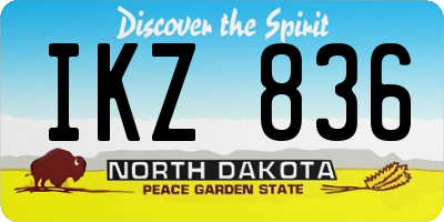 ND license plate IKZ836