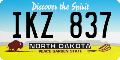 ND license plate IKZ837