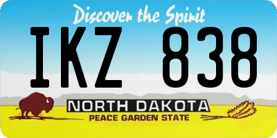 ND license plate IKZ838