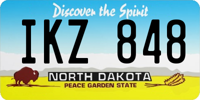 ND license plate IKZ848
