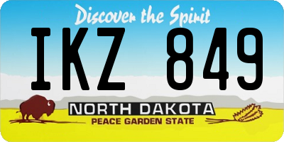 ND license plate IKZ849