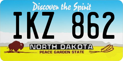 ND license plate IKZ862