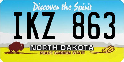 ND license plate IKZ863