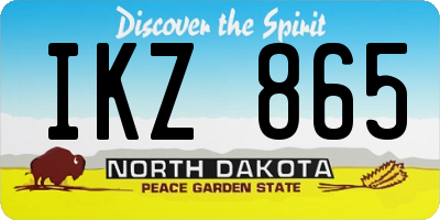 ND license plate IKZ865