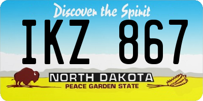 ND license plate IKZ867