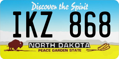 ND license plate IKZ868