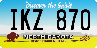 ND license plate IKZ870