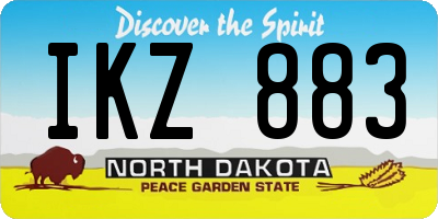 ND license plate IKZ883