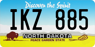 ND license plate IKZ885