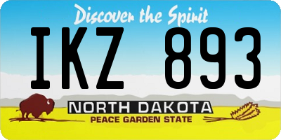 ND license plate IKZ893