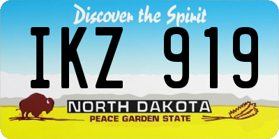 ND license plate IKZ919