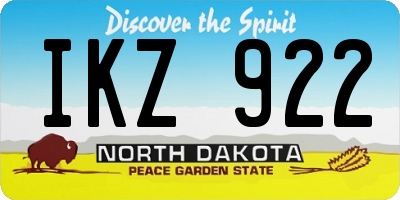 ND license plate IKZ922