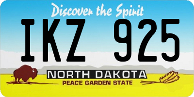 ND license plate IKZ925