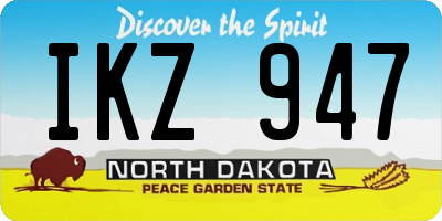 ND license plate IKZ947