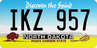 ND license plate IKZ957