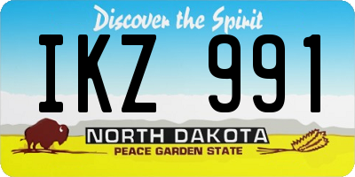 ND license plate IKZ991