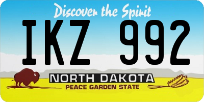 ND license plate IKZ992