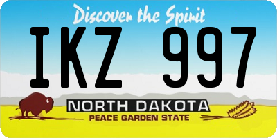 ND license plate IKZ997