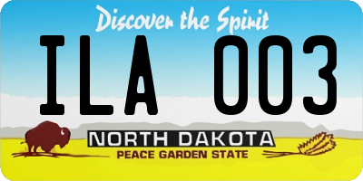 ND license plate ILA003