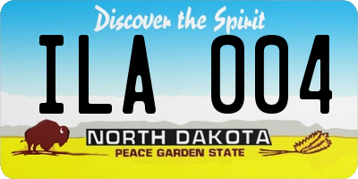 ND license plate ILA004