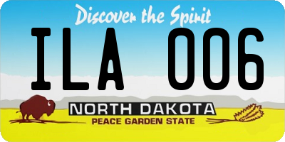 ND license plate ILA006