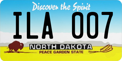 ND license plate ILA007
