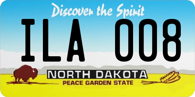 ND license plate ILA008