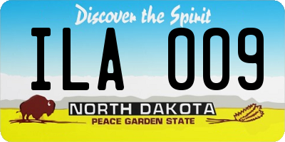 ND license plate ILA009