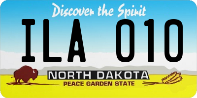 ND license plate ILA010