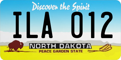 ND license plate ILA012