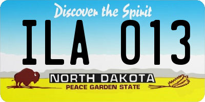 ND license plate ILA013