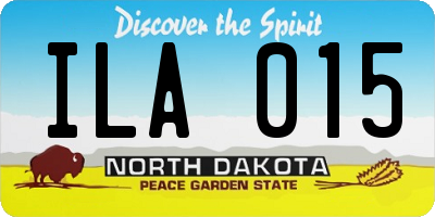 ND license plate ILA015