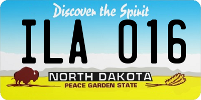 ND license plate ILA016