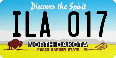 ND license plate ILA017