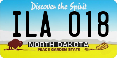 ND license plate ILA018