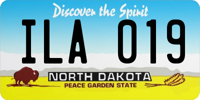 ND license plate ILA019