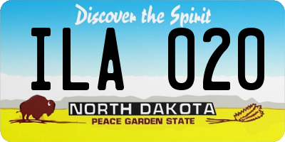ND license plate ILA020