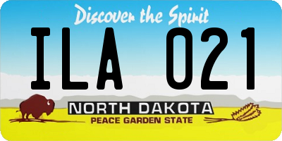 ND license plate ILA021