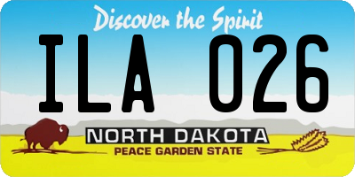ND license plate ILA026