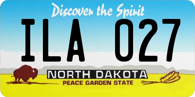 ND license plate ILA027