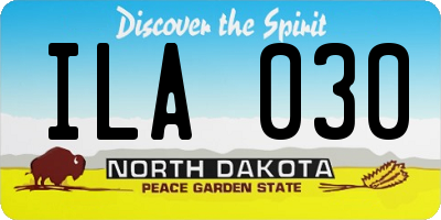 ND license plate ILA030