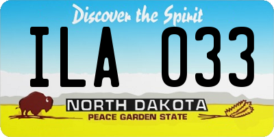 ND license plate ILA033